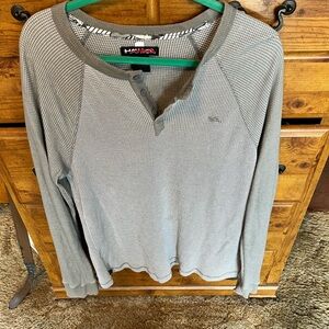 Tony Hawk Mens Gray Long Sleeve Henley Top